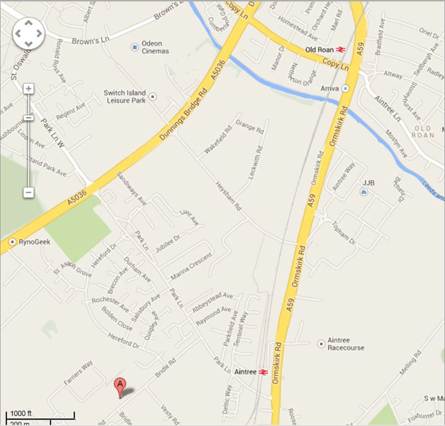 Map of Aintree